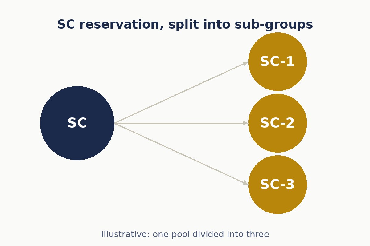 Diagram showing the SC category split into SC-1, SC-2 and SC-3