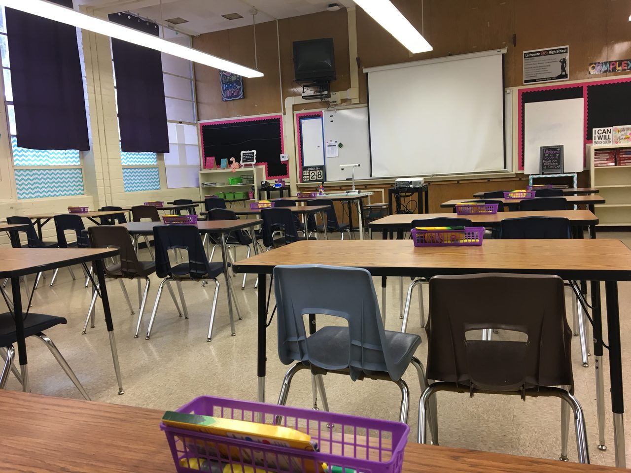 A small, nearly empty classroom